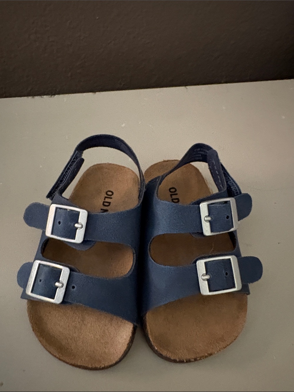 Old Navy Kids Navy Blue Double-Buckle Back-Strap Sandals